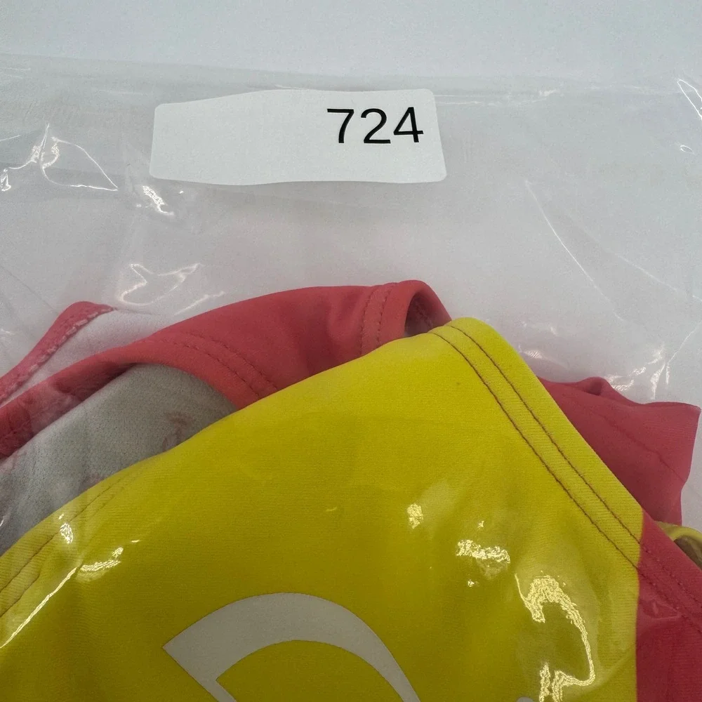 NEW Juicy Couture Color Block One Piece Scoop Swimsuit‎ Swimwear Coral Yellow M